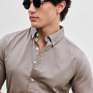 Hazelnut Solid Oxford Shirt
