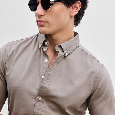 Hazelnut Solid Oxford Shirt