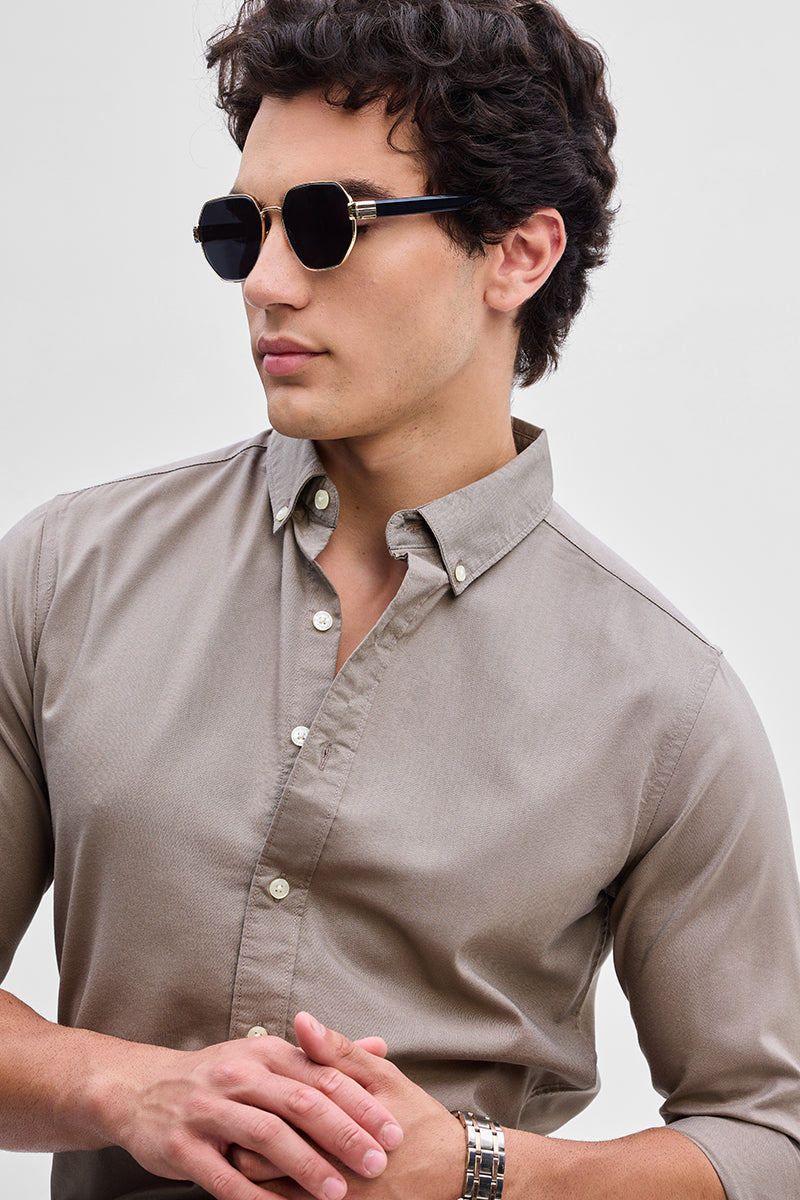 Hazelnut Solid Oxford Shirt