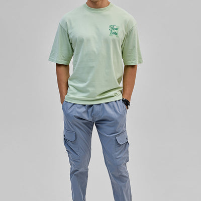 Fear None Light Green Oversized T-Shirt