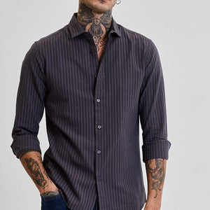 Grey Stripes Slim Fit Shirt