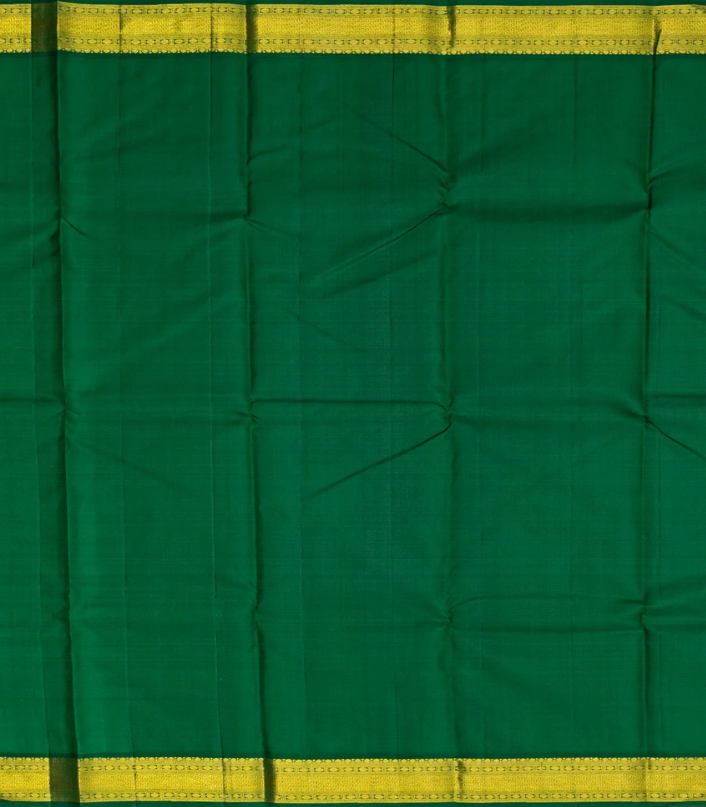 Lemon Yellow Handloom Kanchipuram Korvai Silk Saree With Green Border