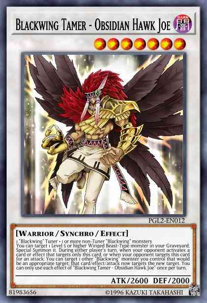 Blackwing Tamer - Obsidian Hawk Joe - PGL2-EN012 - Gold Secret Rare - 1st Edition