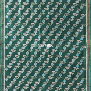 Teal Green Dongria Border Designer Contemporary Silk Saree