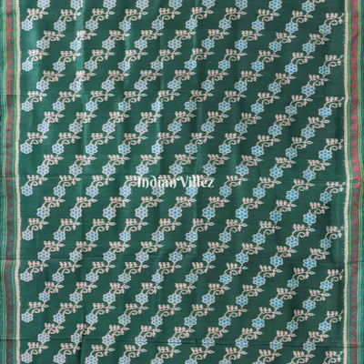 Teal Green Dongria Border Designer Contemporary Silk Saree