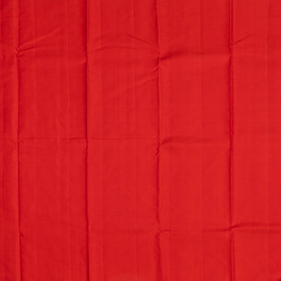 Orange Handloom Kanchipuram Silk Saree With Mango Buttas