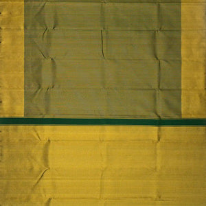 Dark Green Handloom Kanchipuram Silk Saree With Zari Stripes