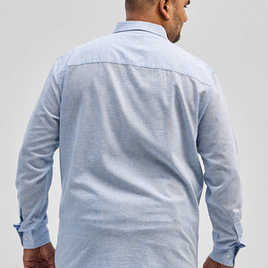 Light Blue Linen Blend Shirt