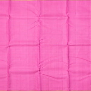 BubbleGum Pink Handloom Kanchipuram Silk Saree With Zari Checks