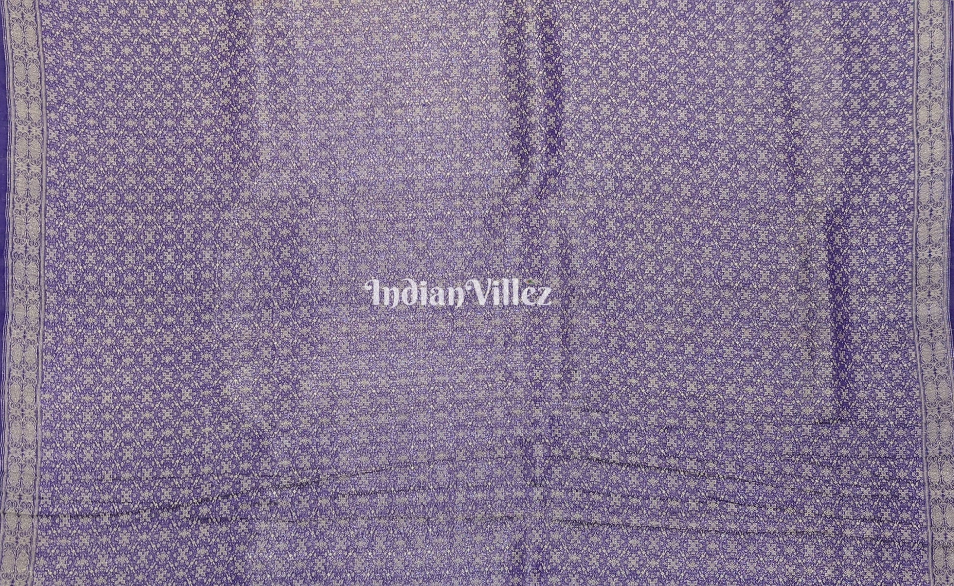 Lilac Flower Brocade Banarasi Handloom Silk Saree