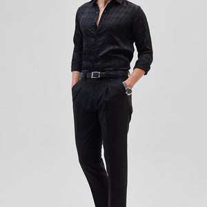 Black Self-Design Shirt