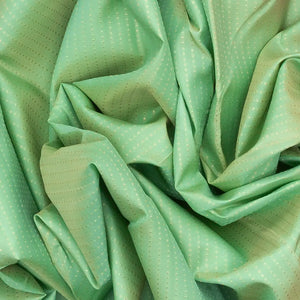 Mint Green Handloom Kanchipuram Korvai Silk Saree With Zari Stripes