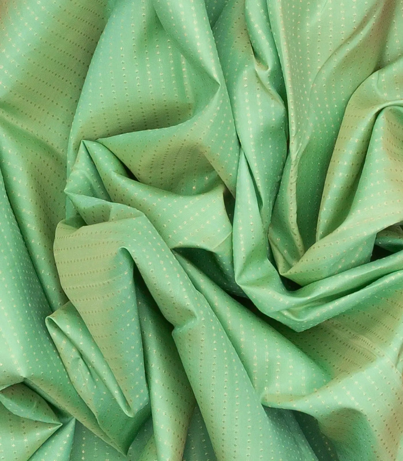 Mint Green Handloom Kanchipuram Korvai Silk Saree With Zari Stripes