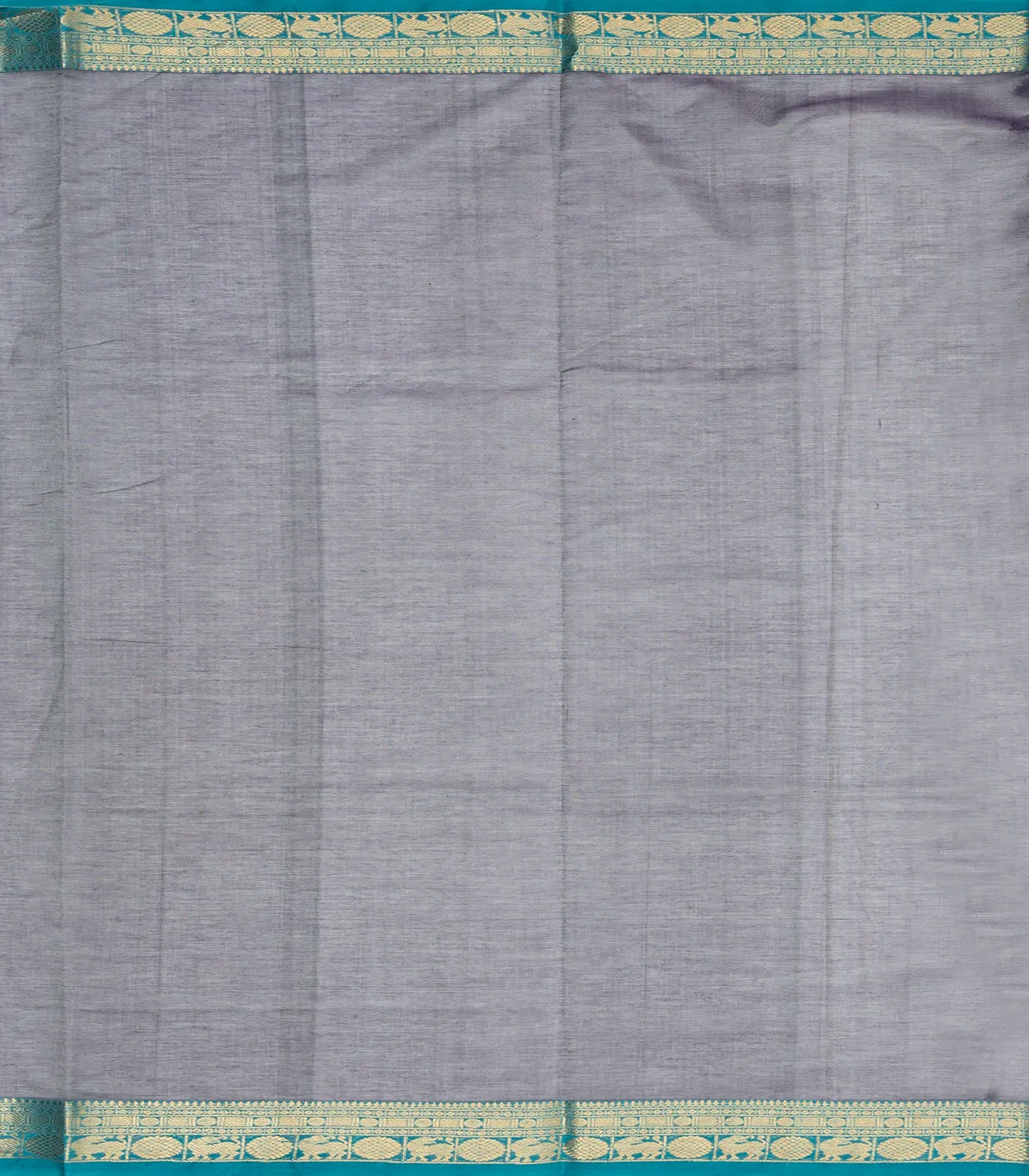 Grey Handloom Silk Cotton Saree With Yazhi Buttas