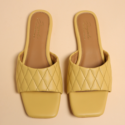 Summer Melon Quilted Slides