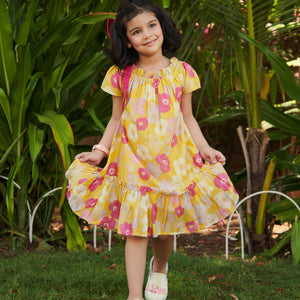 Mellow Chanderi Tier Dress