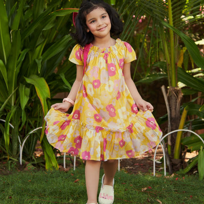 Mellow Chanderi Tier Dress