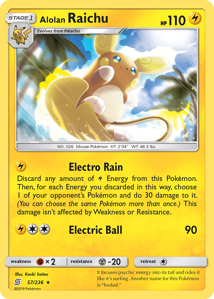 Alolan Raichu - 57/236 - Rare Holo