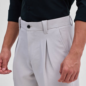 Light Grey Slim Fit Stretch Trousers