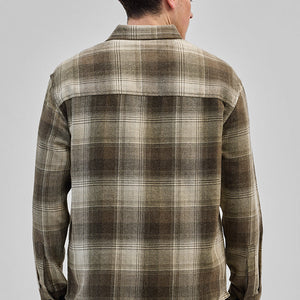 Brown Double Pocket Flannel Overshirt