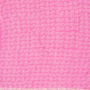 BubbleGum Pink Woven Jaipur Cotton Saree Printed With Floral  Motifs