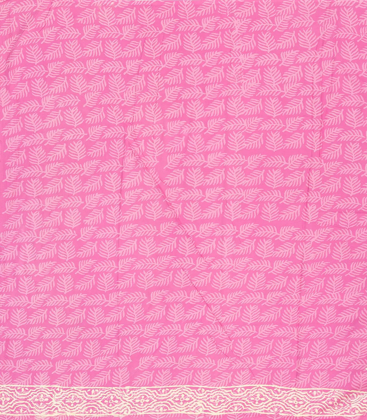 BubbleGum Pink Woven Jaipur Cotton Saree Printed With Floral  Motifs