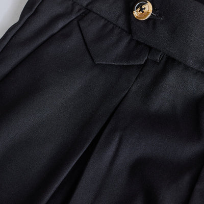 Black Relaxed Fit Korean Trousers