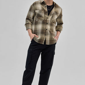 Brown Double Pocket Flannel Overshirt