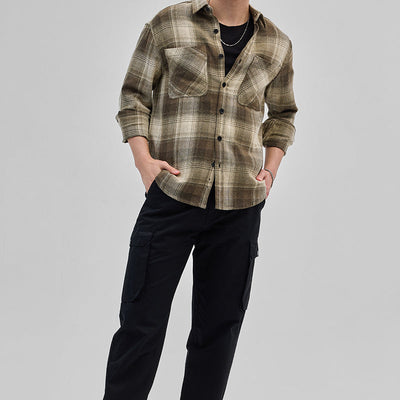Brown Double Pocket Flannel Overshirt