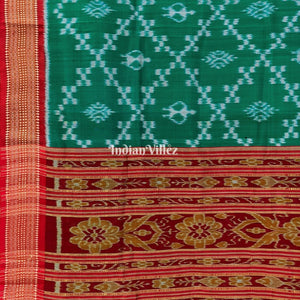Green Tribal Body Khandua Pata Silk Saree