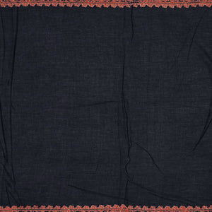 Black Jaipur Cotton Saree With Printed Mango Motifs