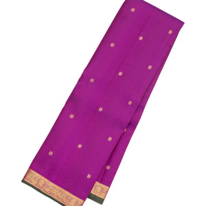 Magenta Handloom Kanchipuram Silk Saree With Annam Buttas