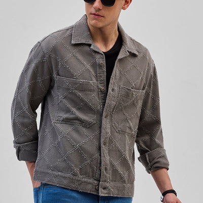 Grey Geometric Overshirt