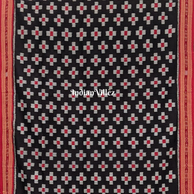 Black Body Pasapali Odisha Ikat Khandua Silk Saree