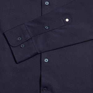 Peckham Rye Jersey Hidden-Button Dark Sapphire Navy Shirt