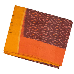 Dusty Pink Handwoven Orissa Cotton Saree With Tie & Dye Floral Motifs