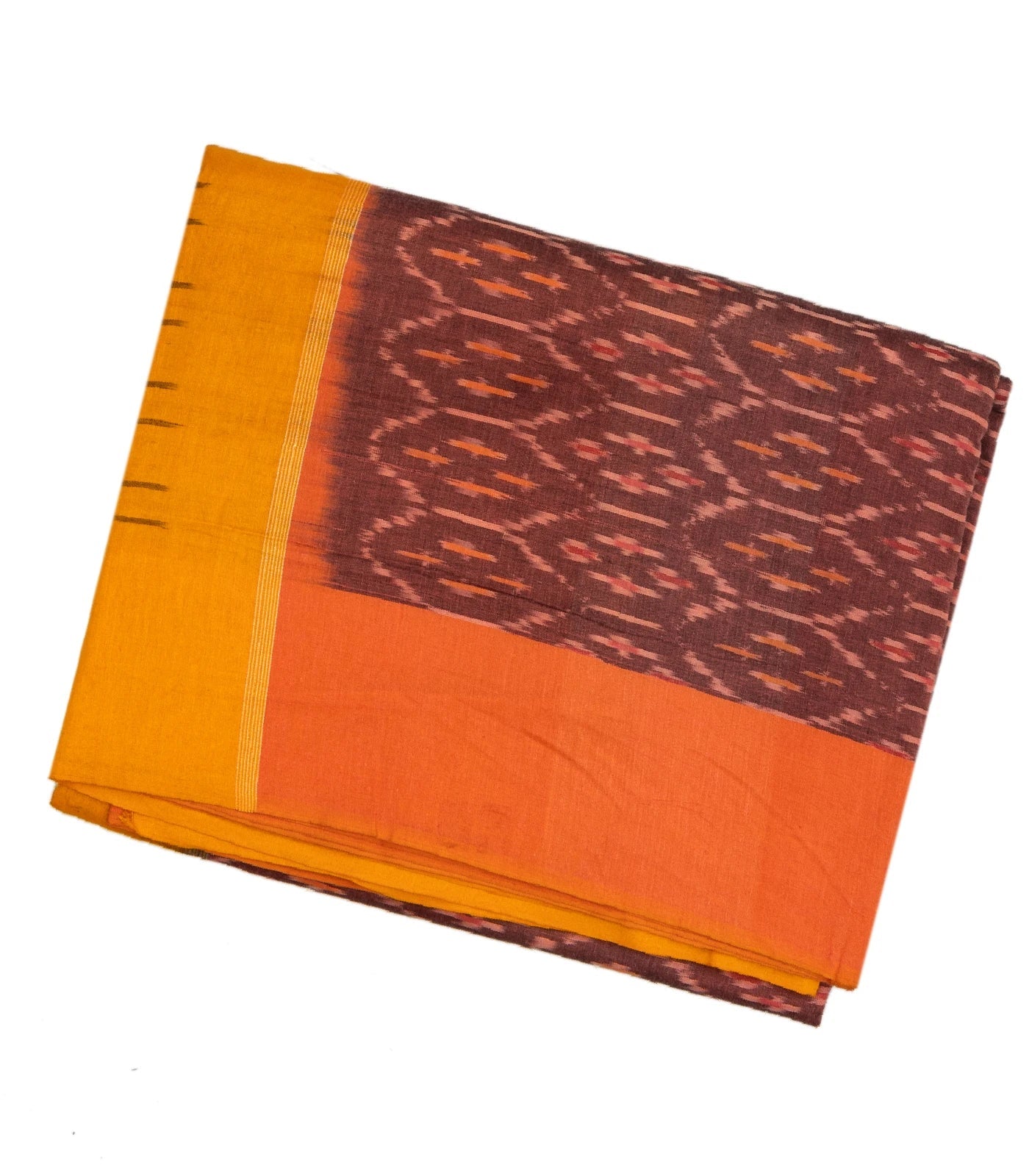 Dusty Pink Handwoven Orissa Cotton Saree With Tie & Dye Floral Motifs