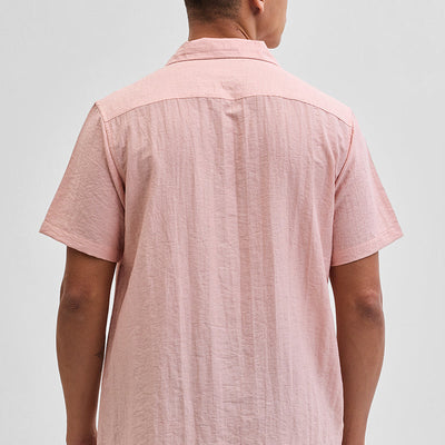 Peach Box Fit Linen Blend Shirt