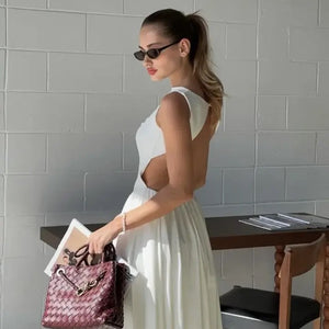 Selma A Line Midi Dress in White