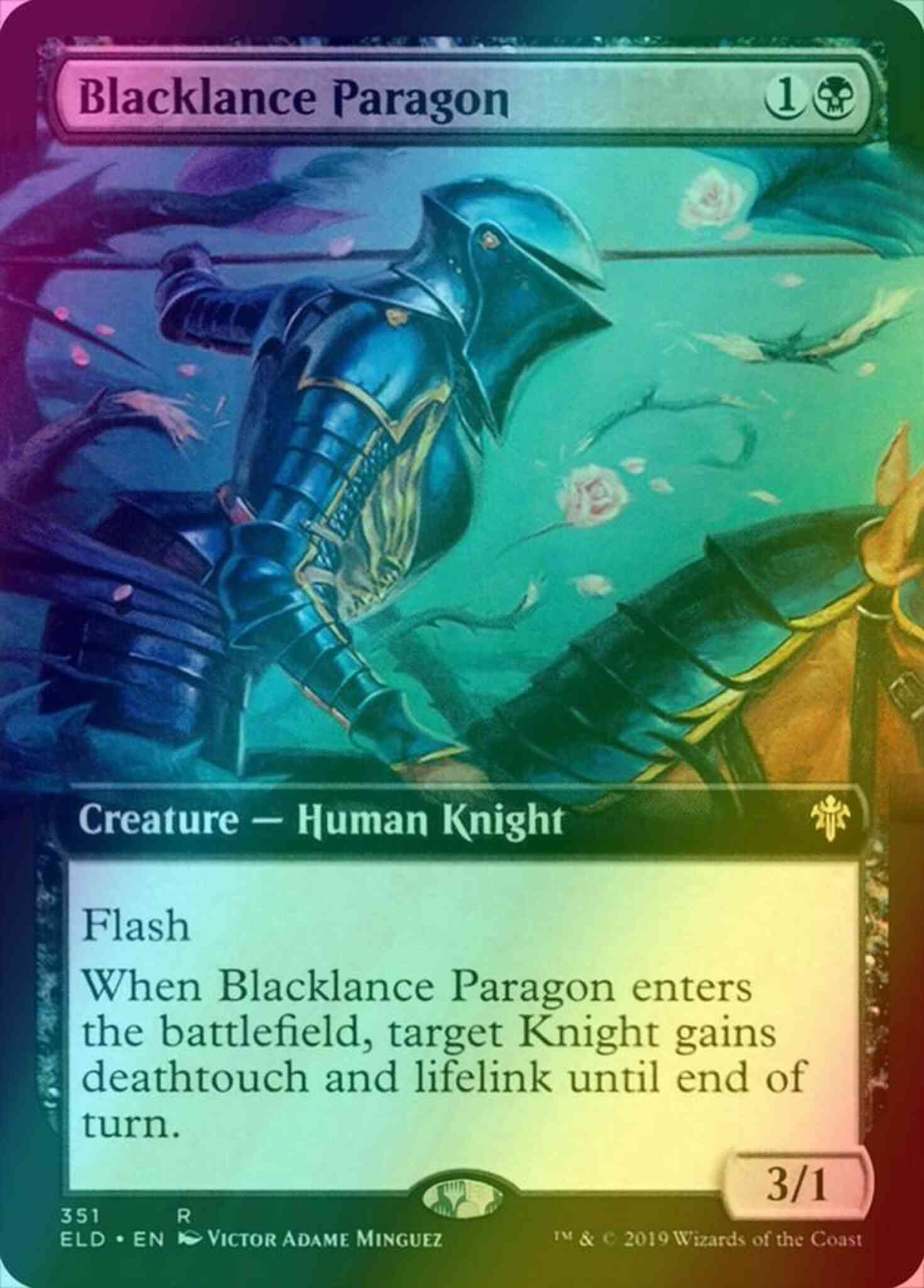 Blacklance Paragon [351] [Extended Art] [Throne of Eldraine] [Foil]