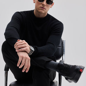 Black Knitted Sweatshirt