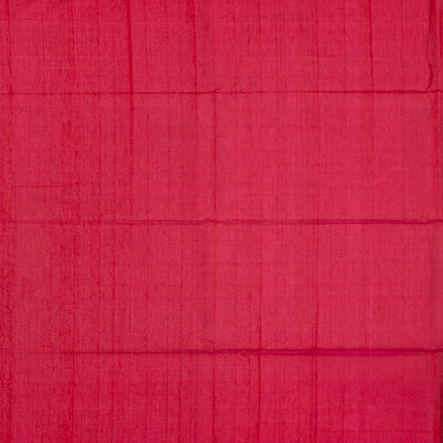 Bottle Green Handloom Kora Silk Cotton Saree With Buttas & Pink Pallu