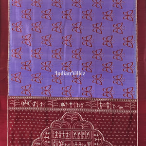 Lavender Butterfly Odisha Ikat Contemporary Silk Saree