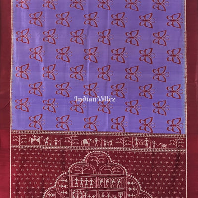Lavender Butterfly Odisha Ikat Contemporary Silk Saree