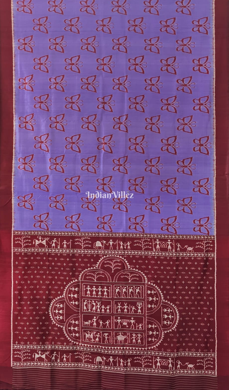 Lavender Butterfly Odisha Ikat Contemporary Silk Saree