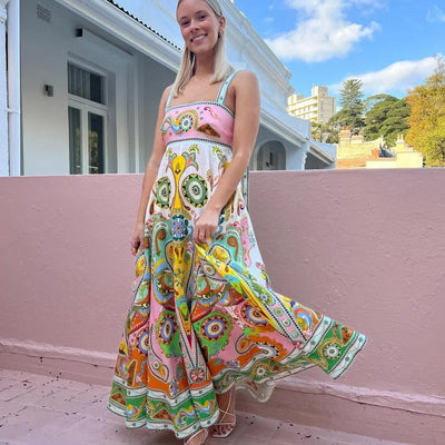 Kiala Printed Luxe Holiday Dress