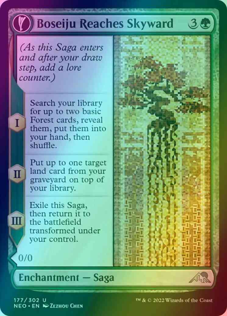 Boseiju Reaches Skyward // Branch of Boseiju [177] [Kamigawa: Neon Dynasty] [Foil]