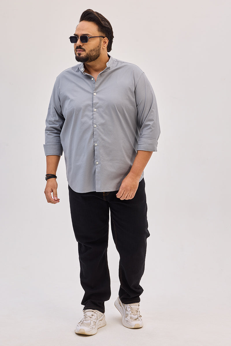 Light Grey Mandarin Shirt