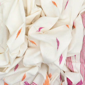 White Bengal Cotton Saree With Diamond Motifs