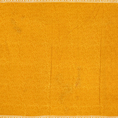 Mustard Woven Jaipur Cotton Saree Printed With Floral  Motifs